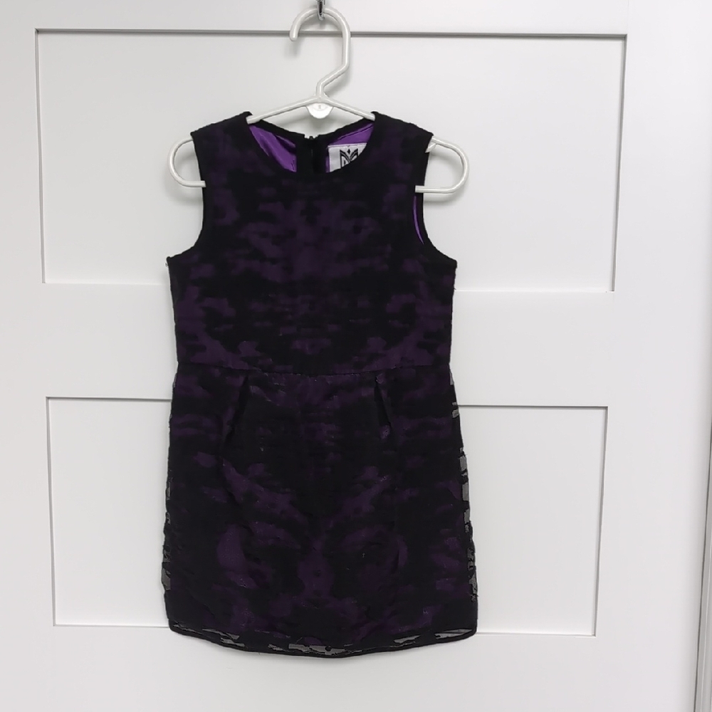 Milly Minis Purple And Black Lace Dress - 4